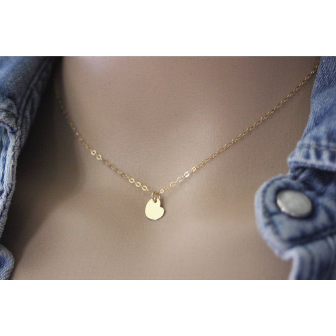 Collier or gold filled pendentif coeur