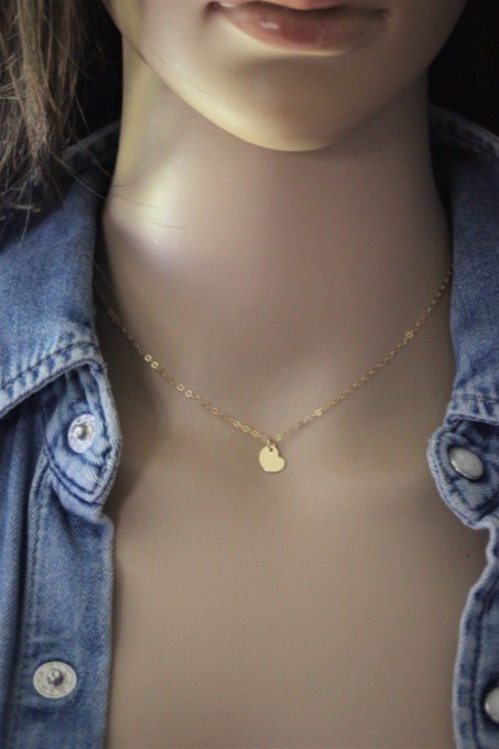 Collier or gold filled pendentif coeur à graver