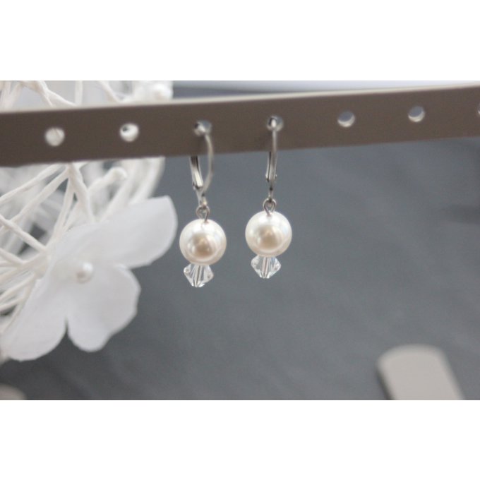 boucles d'oreilles nacrées pour mariage