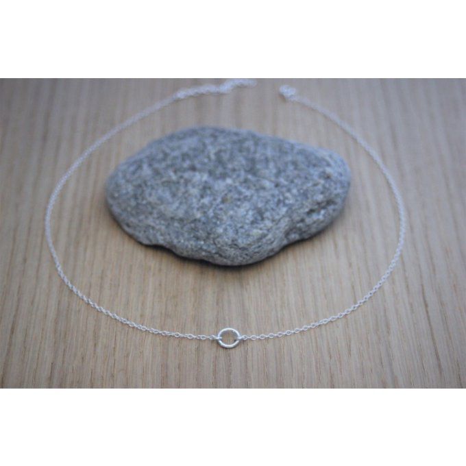 Collier argent massif mini anneau en argent