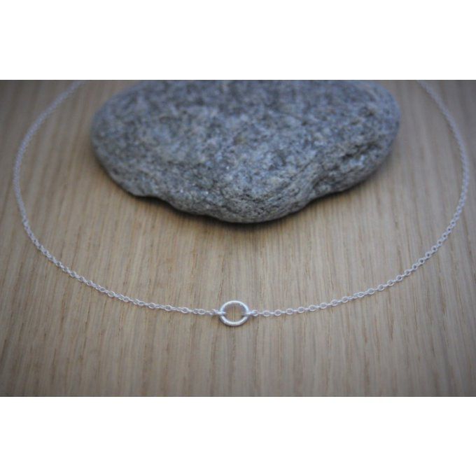 Collier argent massif mini anneau en argent