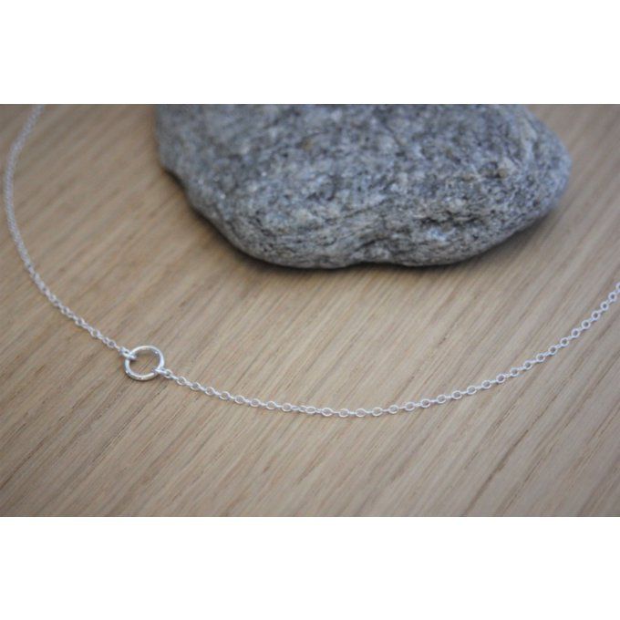 Collier argent massif mini anneau en argent