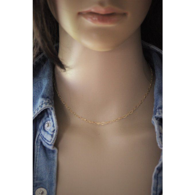 Collier en or Gold Filled chaine maille figaro