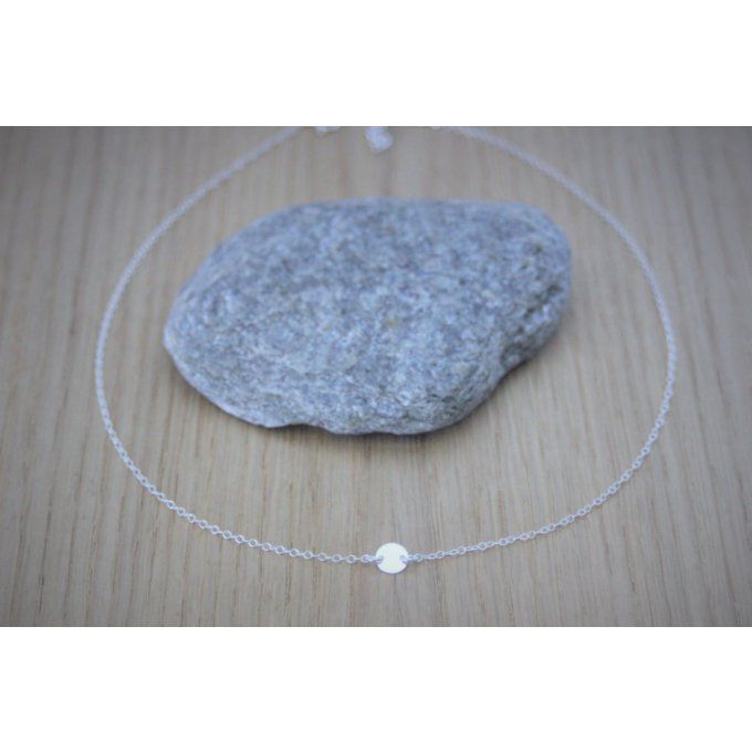 Collier minimaliste argent mini médaille ronde