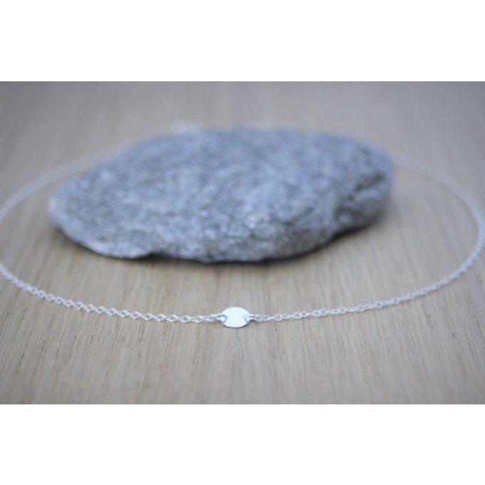 Collier minimaliste argent mini médaille ronde