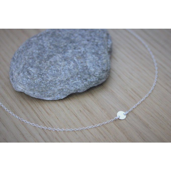 Collier minimaliste argent mini médaille ronde