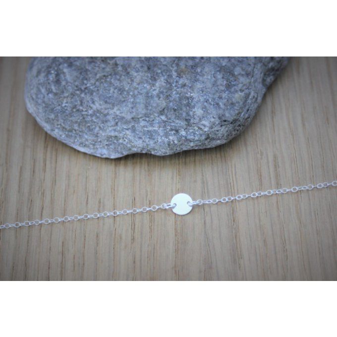 Collier minimaliste argent mini médaille ronde