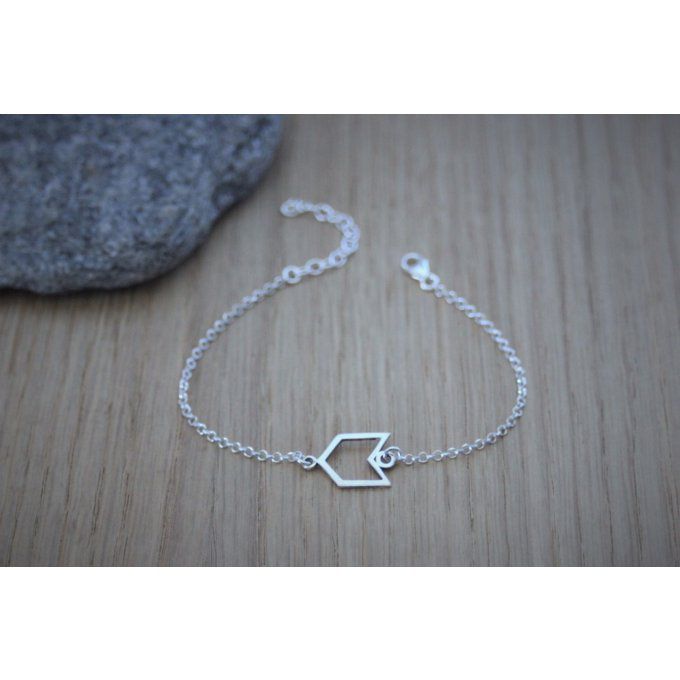 Bracelet flèche en argent massif 