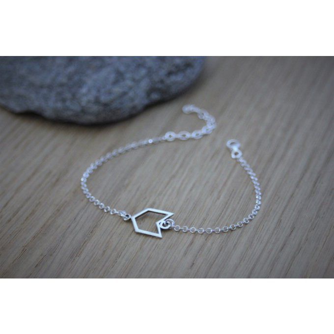 Bracelet flèche en argent massif 