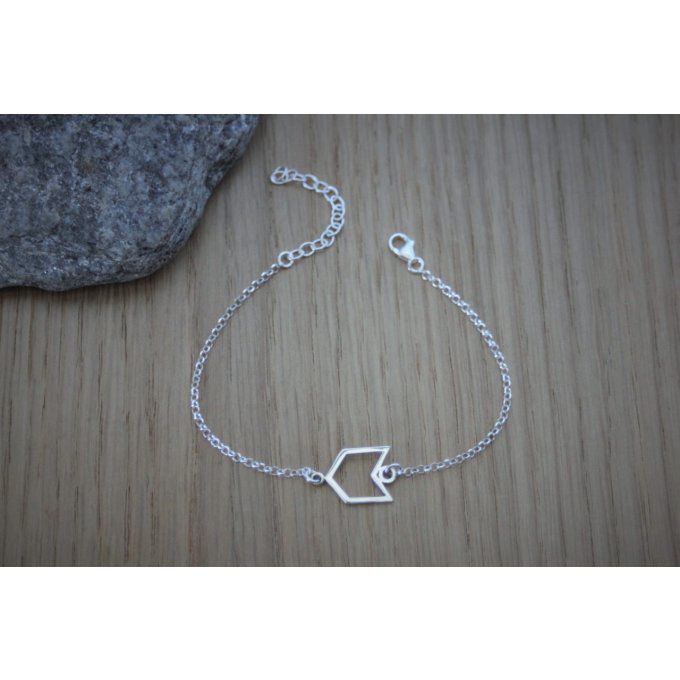 Bracelet flèche en argent massif 