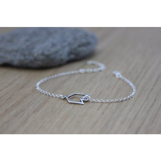 Bracelet flèche en argent massif 