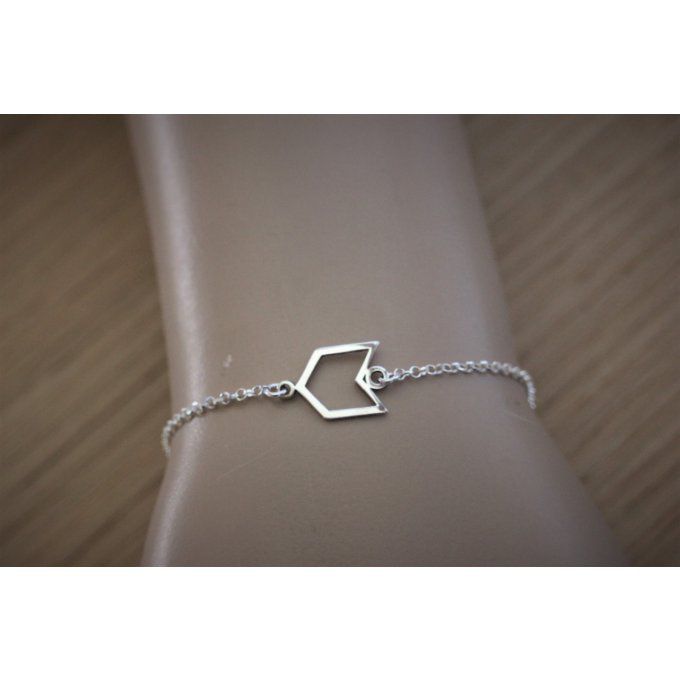 Bracelet flèche en argent massif 