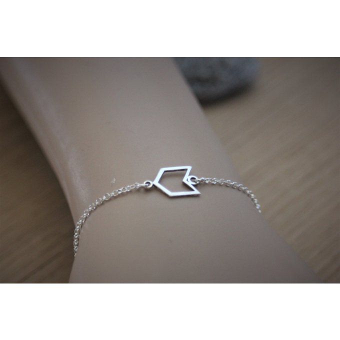 Bracelet flèche en argent massif 