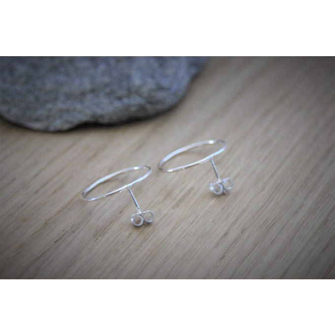 Boucles d'oreilles anneaux créoles en argent massif