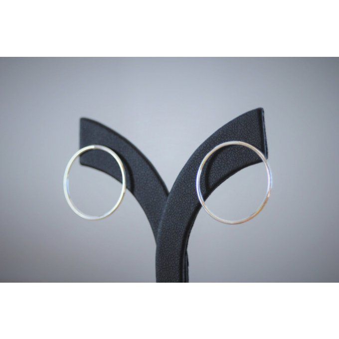 Boucles D'oreilles Créoles Femme Argent 925 - Petite Taille 14/16/18/20mm - Plaqué Or Ou Noir, Discrètes Et Stylées