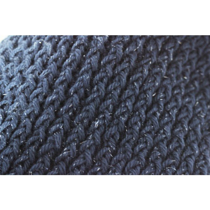 Snood - écharpe en laine de couleur bleu encre pailleté