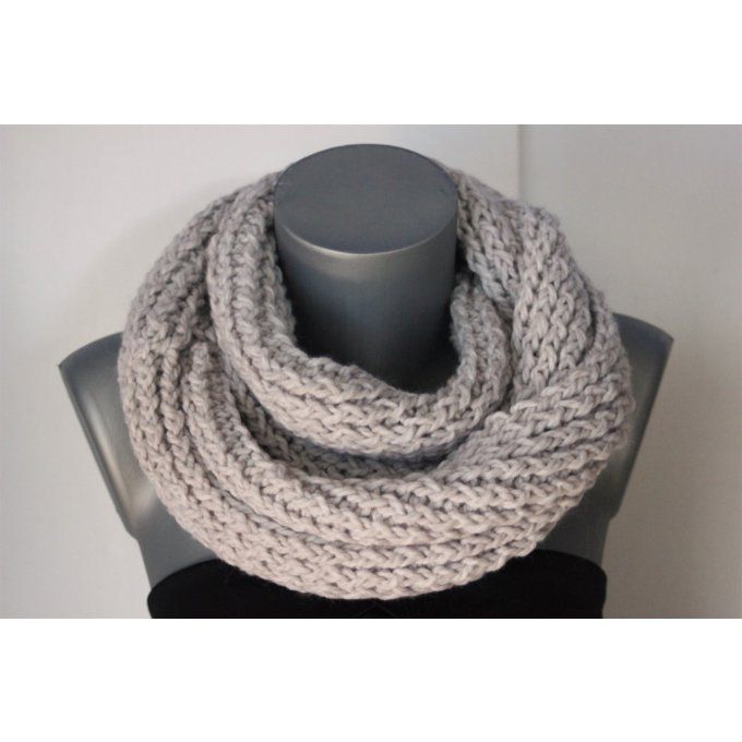 Snood - écharpe oversize en laine beige clair