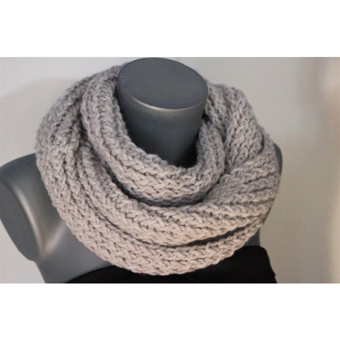 Snood - écharpe oversize en laine beige clair