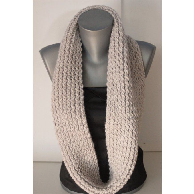 Snood - écharpe oversize en laine beige clair