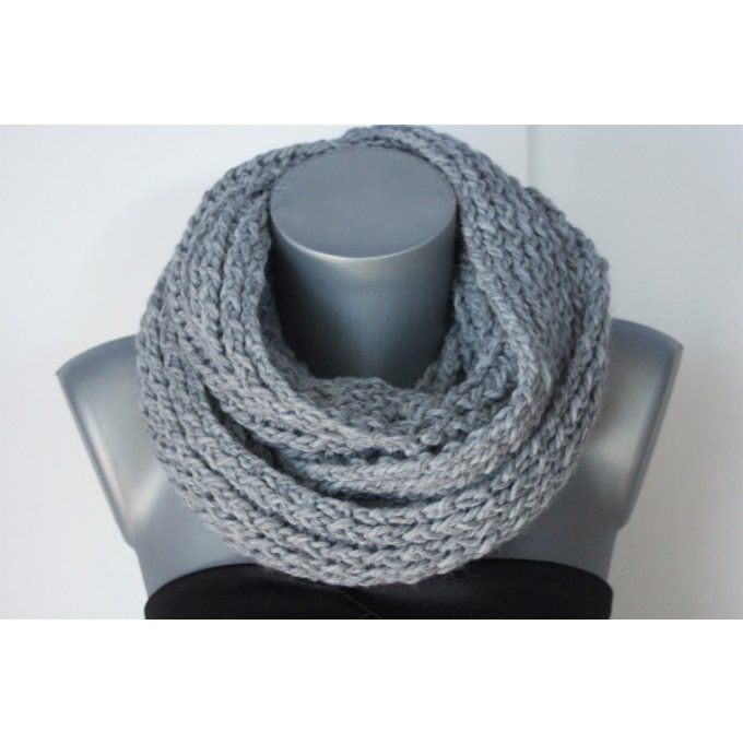 Snood - écharpe oversize en laine grise