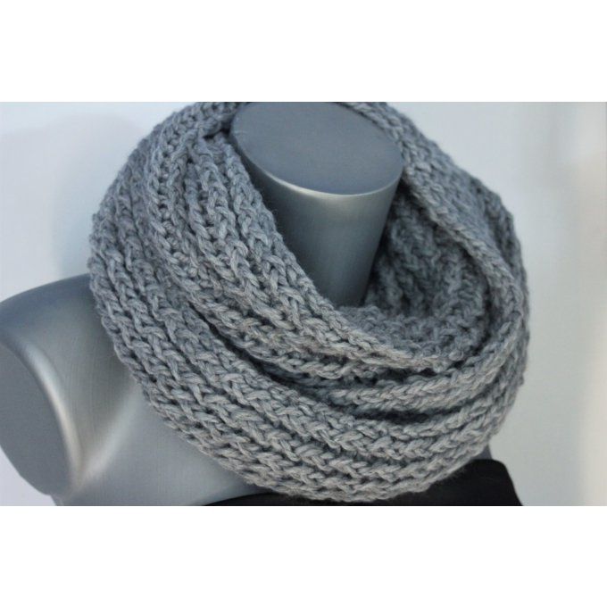 Snood - écharpe oversize en laine grise