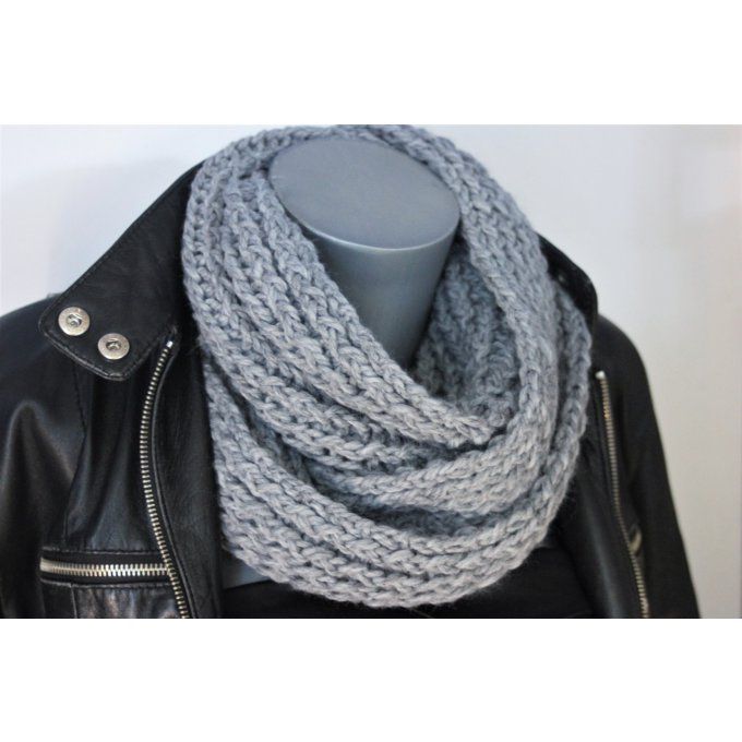 Snood - écharpe oversize en laine grise