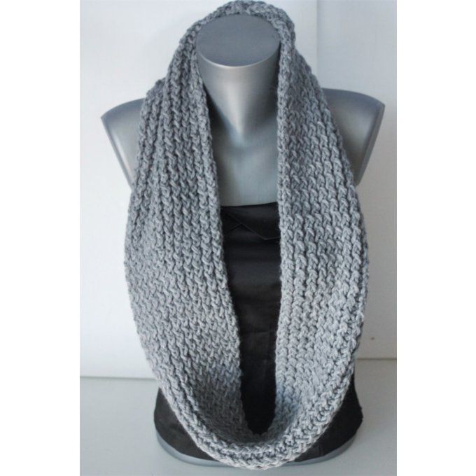 Snood - écharpe oversize en laine grise