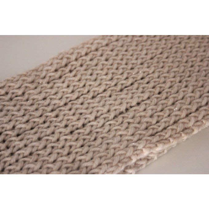 Snood - écharpe en laine de couleur écru pailleté