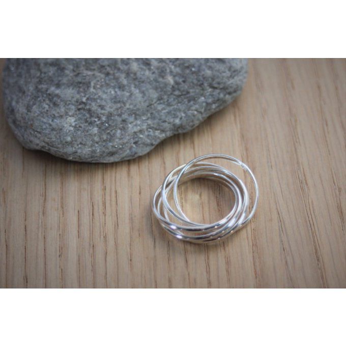 Bague 5 anneaux en argent massif