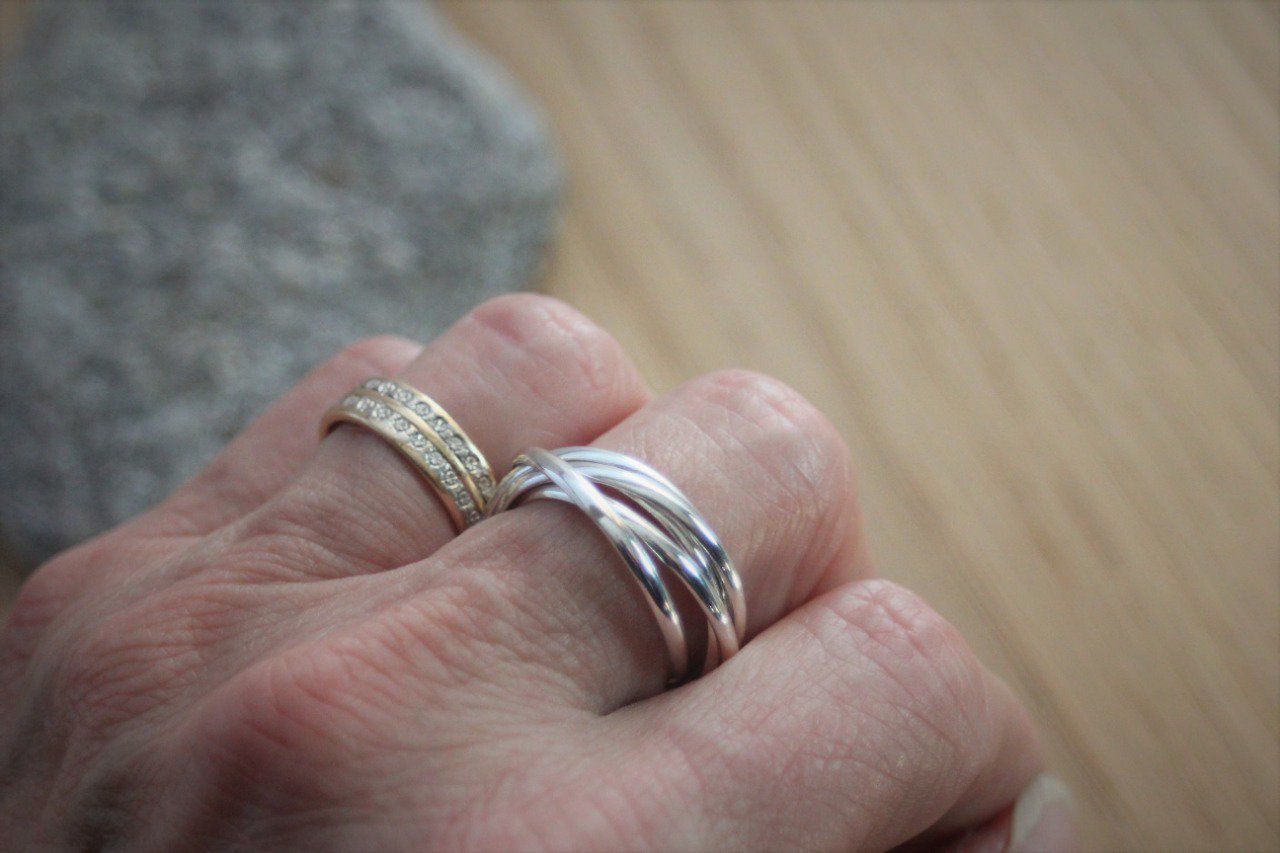 Bague 5 anneaux en argent massif - Emmafashionstyle