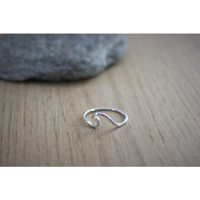 Bague vague en argent massif