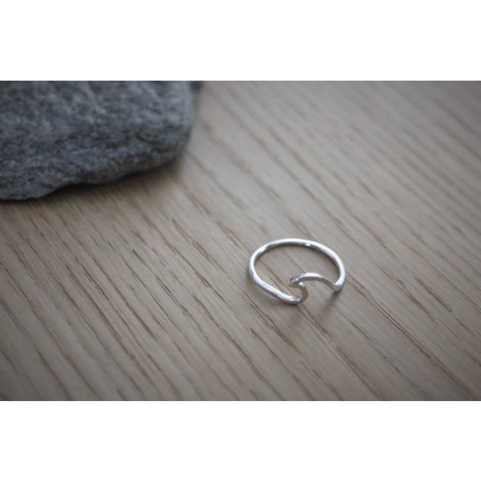 Bague vague en argent massif