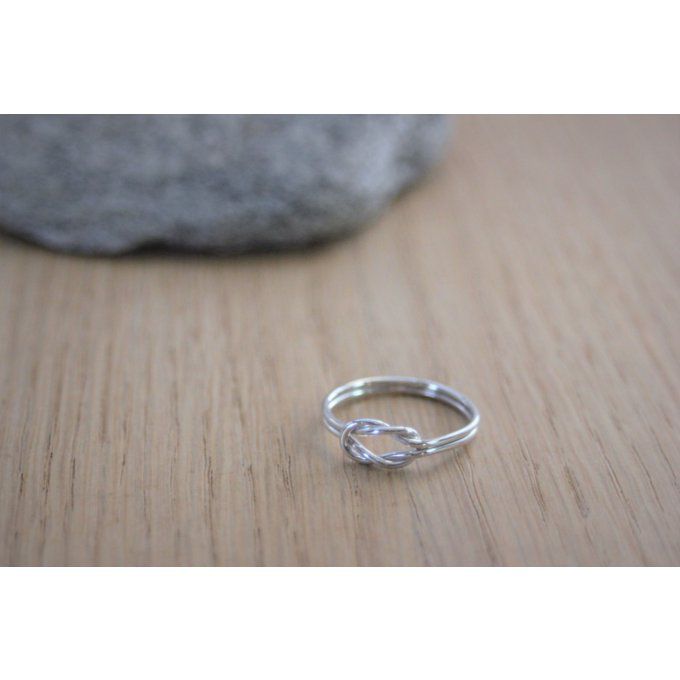 Bague noeud en argent massif