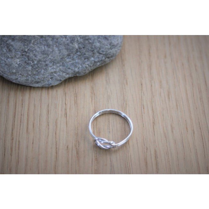 Bague noeud en argent massif