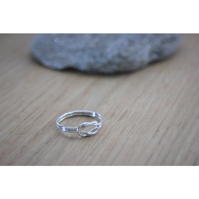 Bague noeud en argent massif