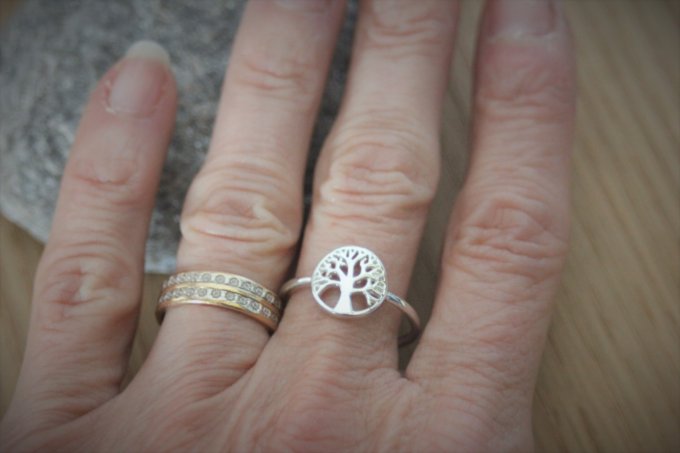 Bague arbre de vie en argent massif 