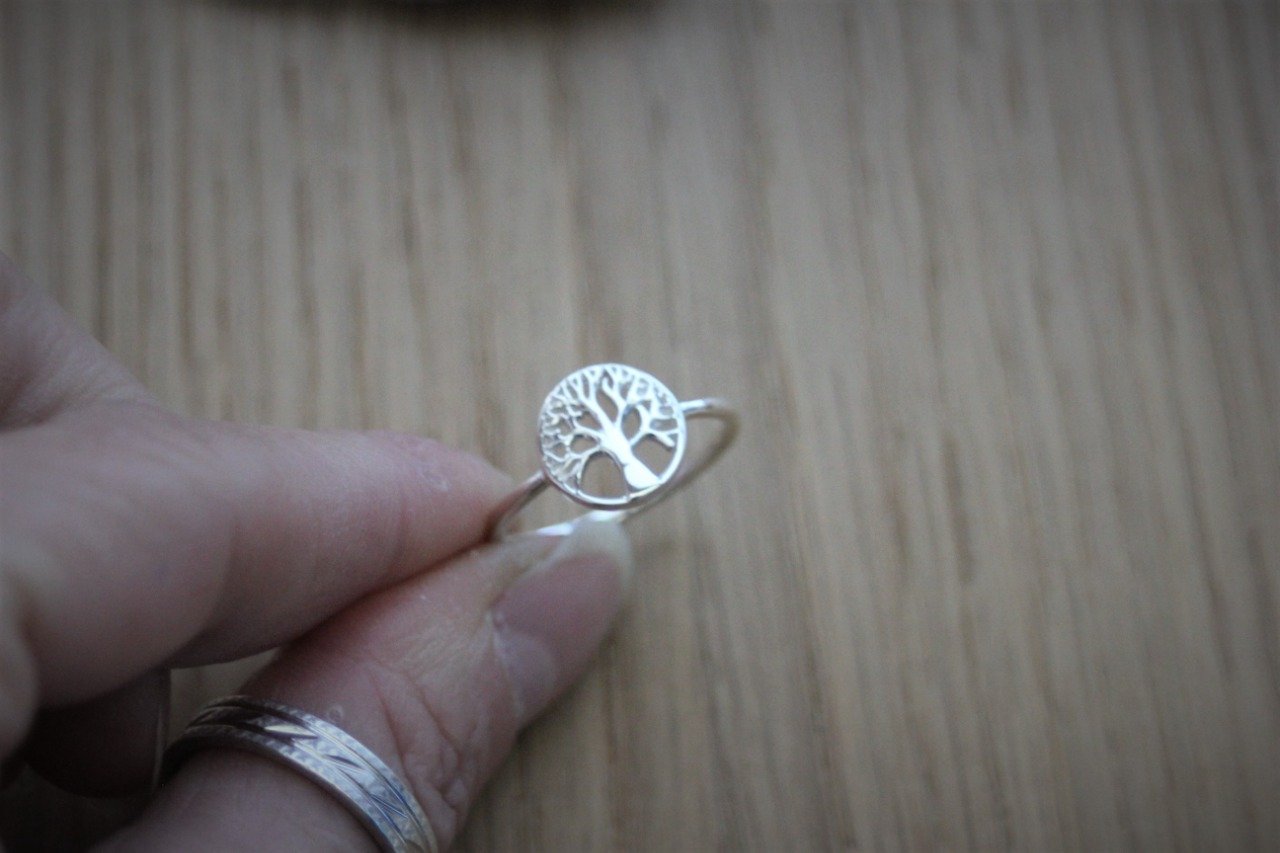 Bague Arbre De Vie En Argent Sterling 925 - Taille Ajustable - Fabriqué En France
