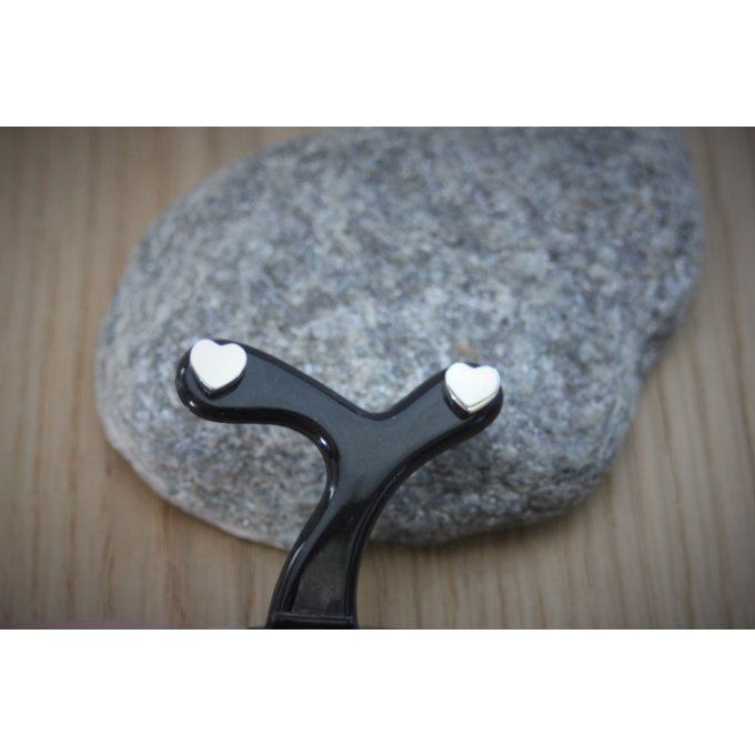 Boucles d'oreilles petit coeur en argent massif 