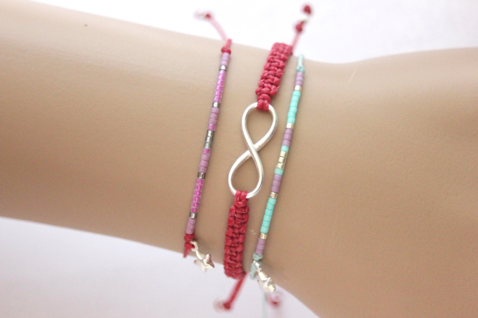 Exemple de manchette bracelet cordon perles miyuki et perles argent 925 by EmmaFashionStyle